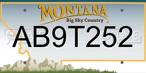 AB9T252 Montana License Plate