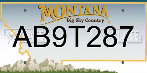 AB9T287 Montana License Plate