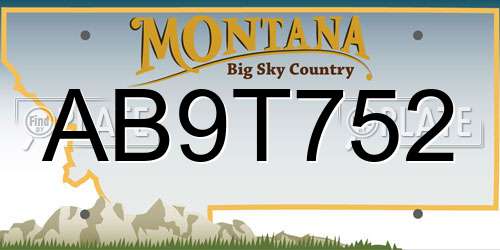 AB9T752 Montana License Plate