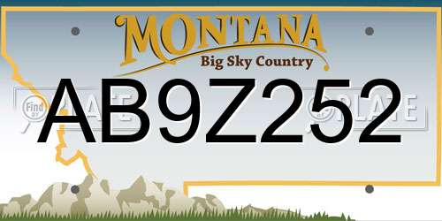 AB9Z252 Montana License Plate