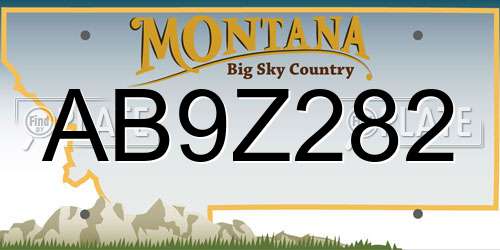 AB9Z282 Montana License Plate