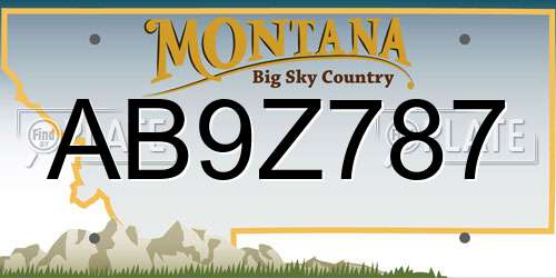 AB9Z787 Montana License Plate