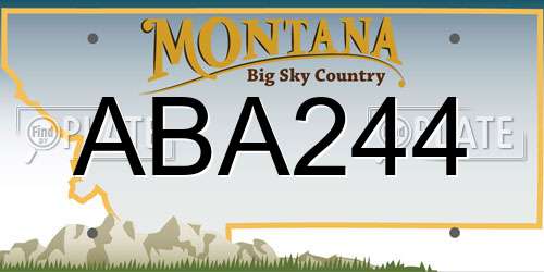 ABA244 Montana License Plate