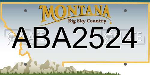 ABA2524 Montana License Plate