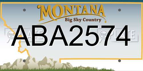 ABA2574 Montana License Plate