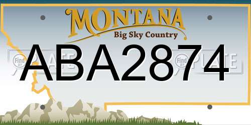 ABA2874 Montana License Plate