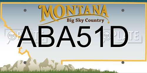 ABA51D Montana License Plate