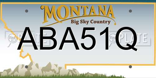 ABA51Q Montana License Plate