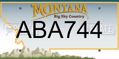 ABA744 Montana License Plate