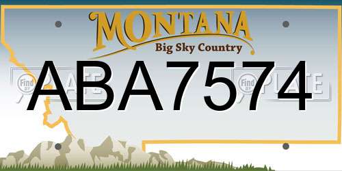 ABA7574 Montana License Plate