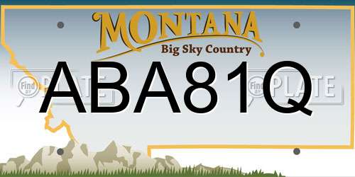 ABA81Q Montana License Plate