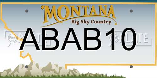 ABAB10 Montana License Plate