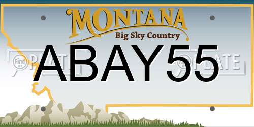 ABAY55 Montana License Plate