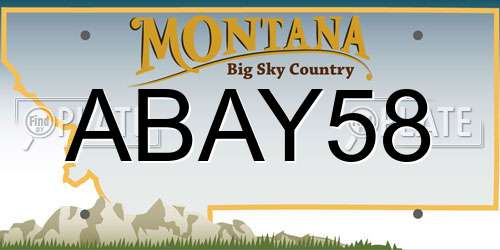 ABAY58 Montana License Plate