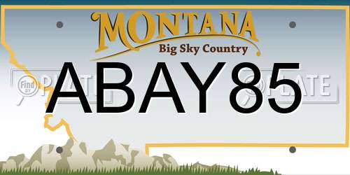 ABAY85 Montana License Plate