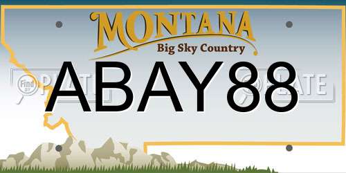 ABAY88 Montana License Plate
