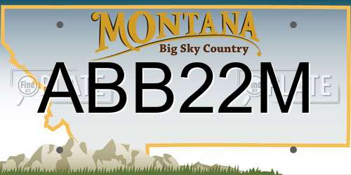 ABB22M Montana License Plate