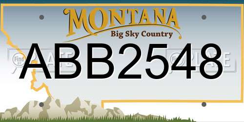 ABB2548 Montana License Plate