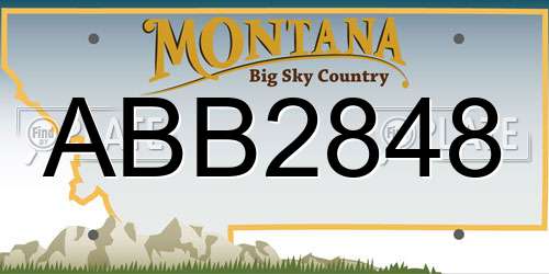 ABB2848 Montana License Plate