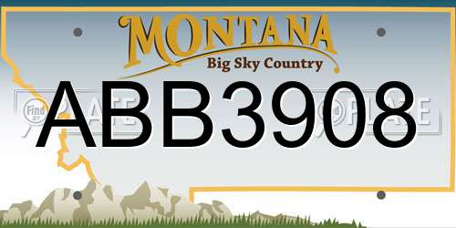 ABB3908 Montana License Plate