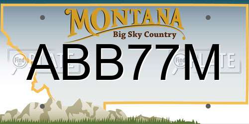 ABB77M Montana License Plate