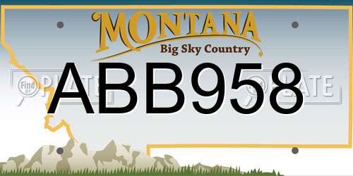 ABB958 Montana License Plate