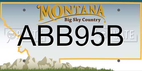 ABB95B Montana License Plate