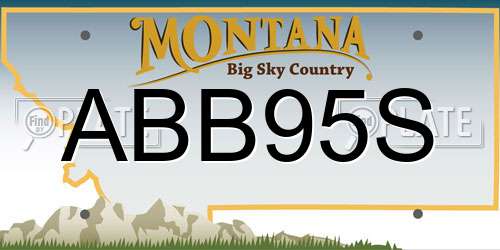ABB95S Montana License Plate