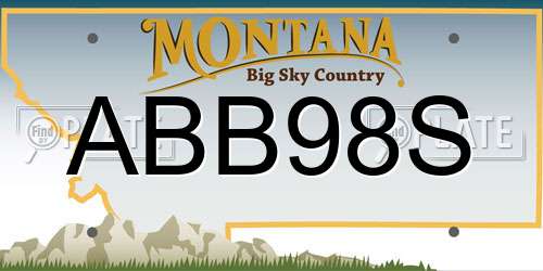 ABB98S Montana License Plate