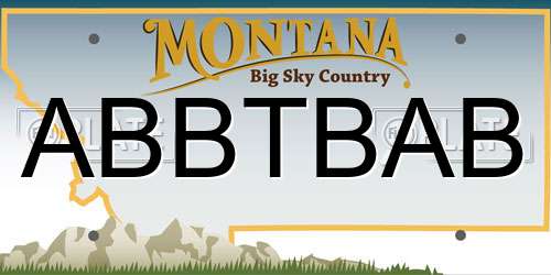 ABBTBAB Montana License Plate