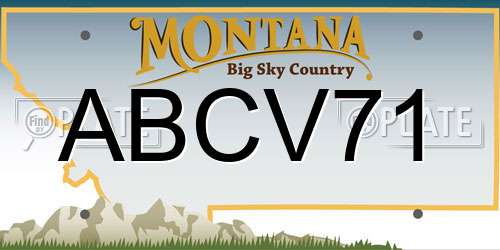 ABCV71 Montana License Plate