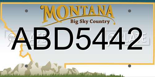 ABD5442 Montana License Plate