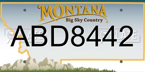 ABD8442 Montana License Plate