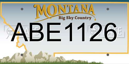 ABE1126 Montana License Plate