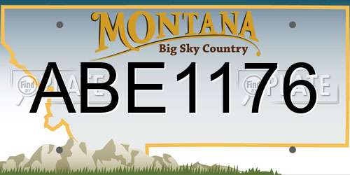 ABE1176 Montana License Plate