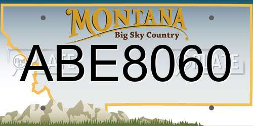 ABE8060 Montana License Plate