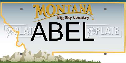 ABEL Montana License Plate