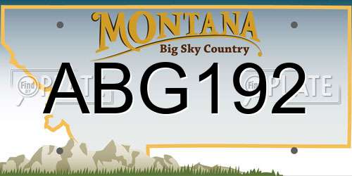 ABG192 Montana License Plate