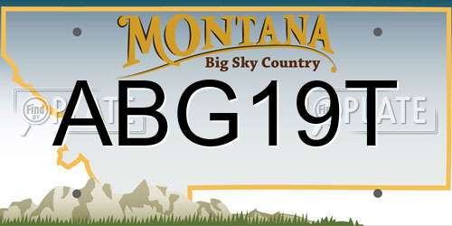 ABG19T Montana License Plate