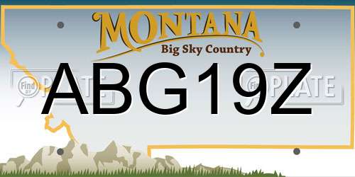 ABG19Z Montana License Plate