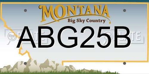 ABG25B Montana License Plate