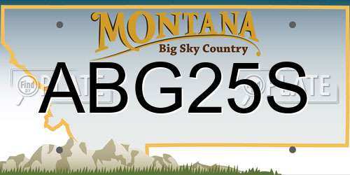 ABG25S Montana License Plate
