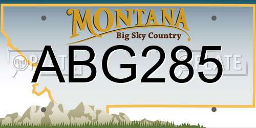 ABG285 Montana License Plate