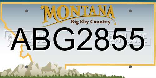 ABG2855 Montana License Plate