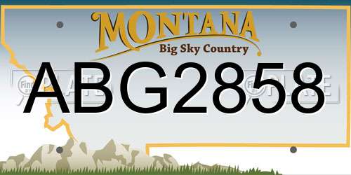 ABG2858 Montana License Plate