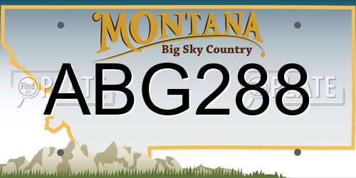 ABG288 Montana License Plate