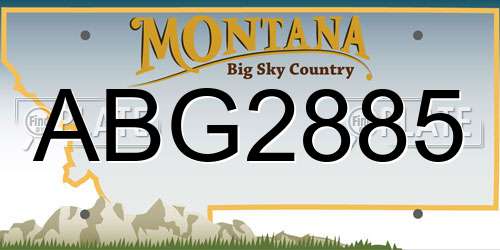 ABG2885 Montana License Plate