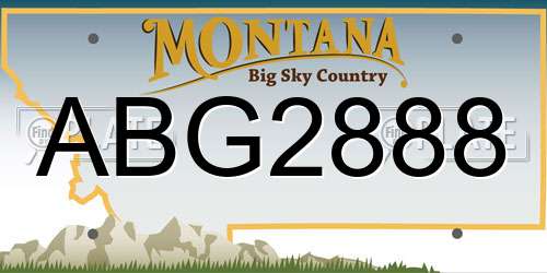 ABG2888 Montana License Plate