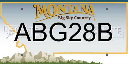 ABG28B Montana License Plate