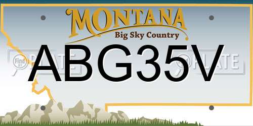 ABG35V Montana License Plate